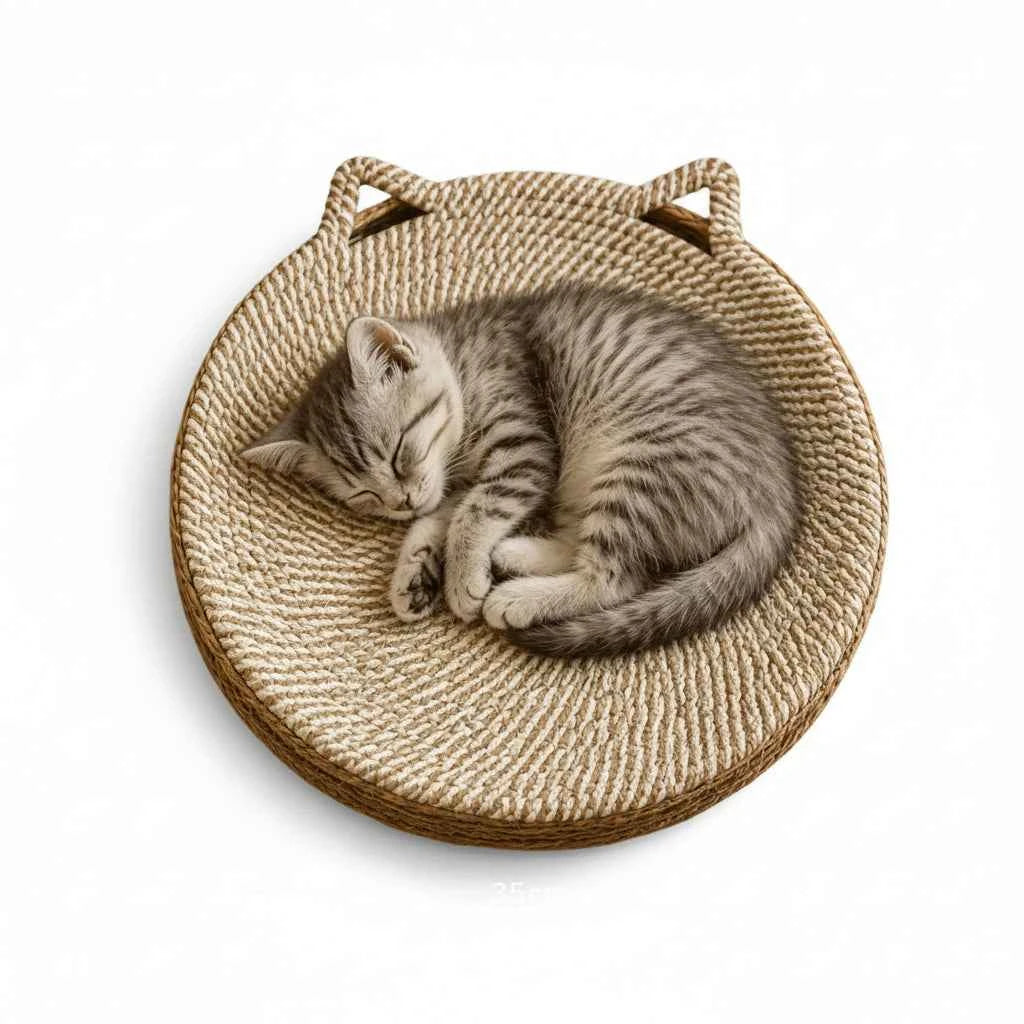 2-in-1 Round Cat Scratching Post and Bed