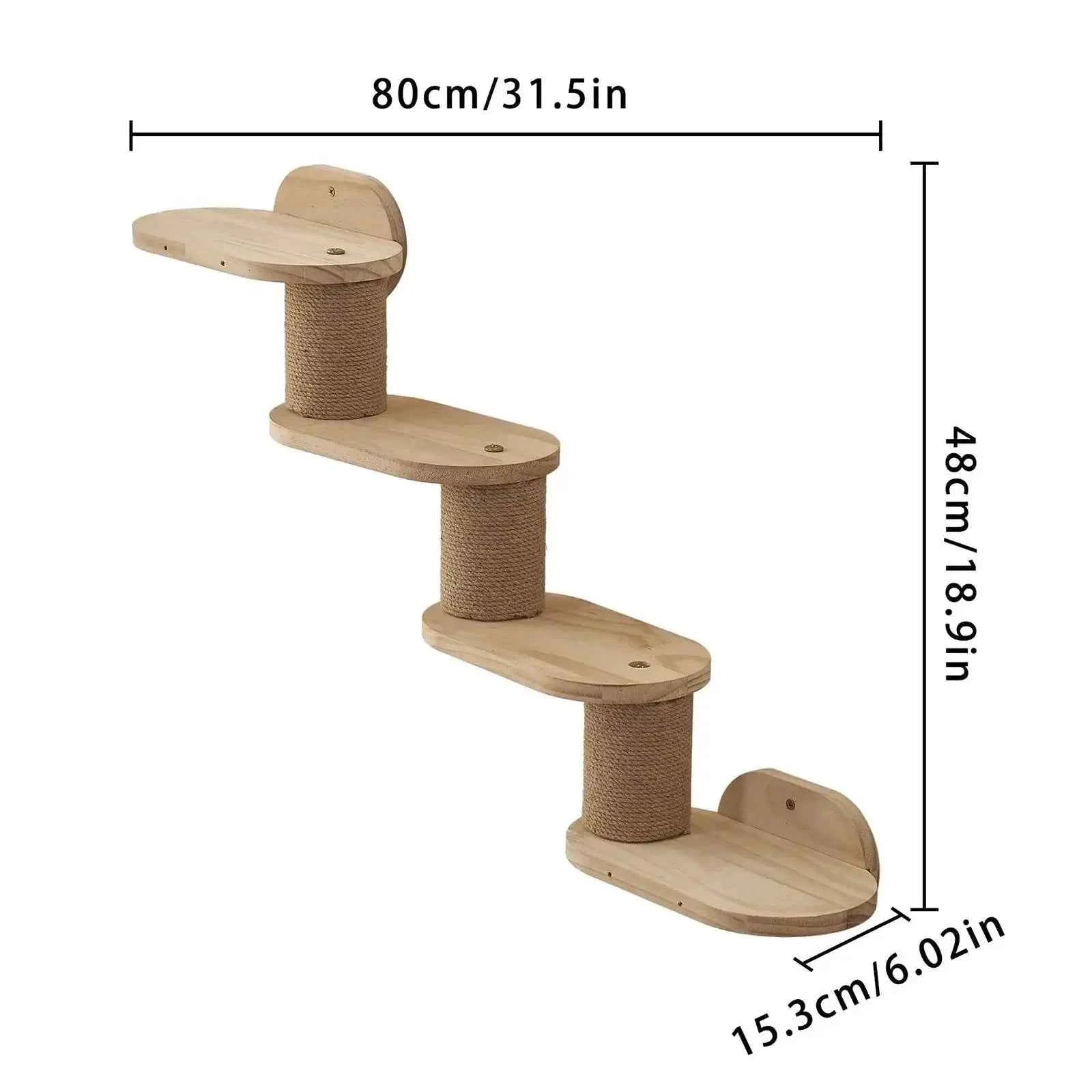 Wall Mounted Cat Furniture - 4 Step Climbing Shelves - Luxe Whiskers