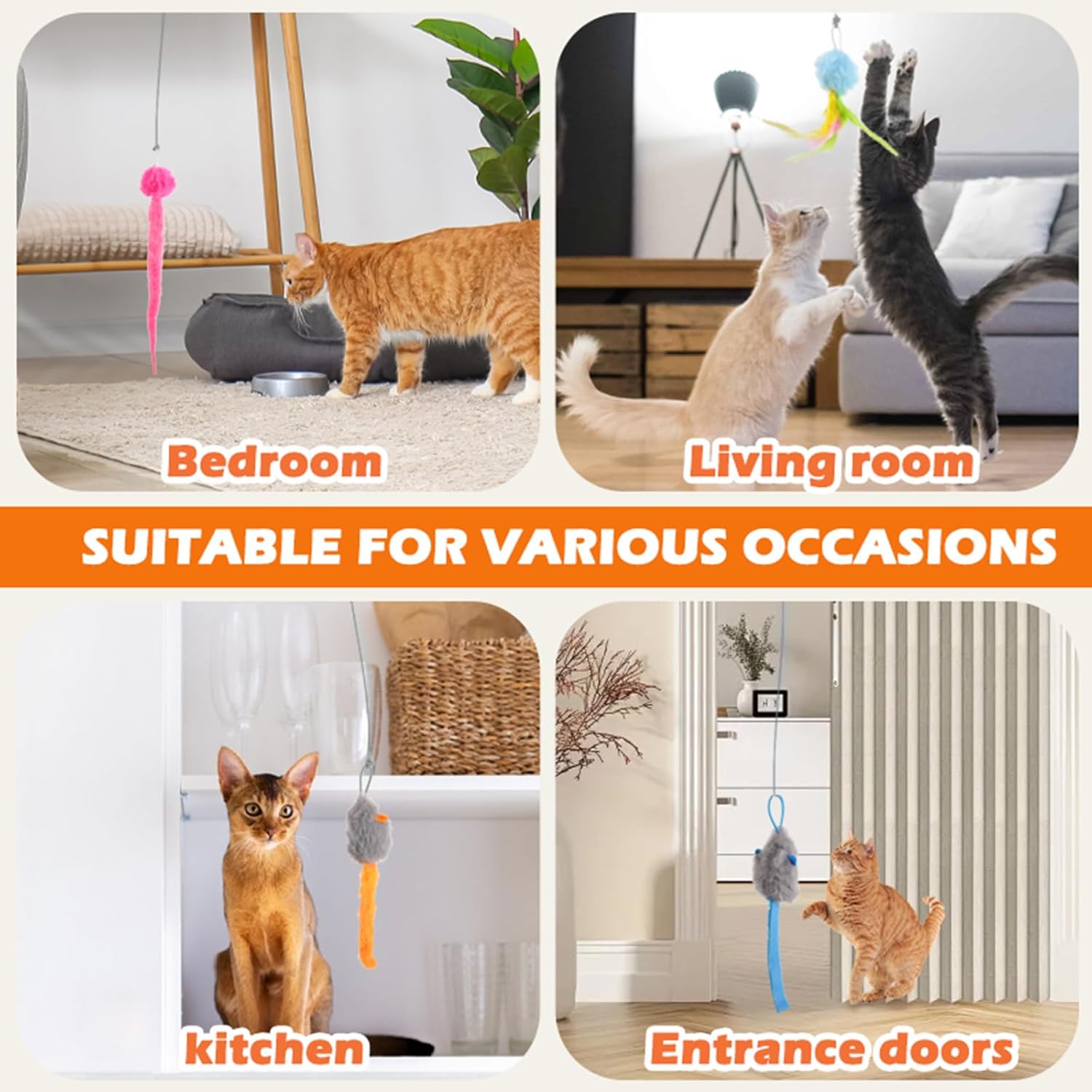 Rechargeable Electric Cat Teaser with Remote: Interactive 2-Mode Door Clip Toy for Australian Cats’ Exercise & Fun (Blue) Luxe Whiskers