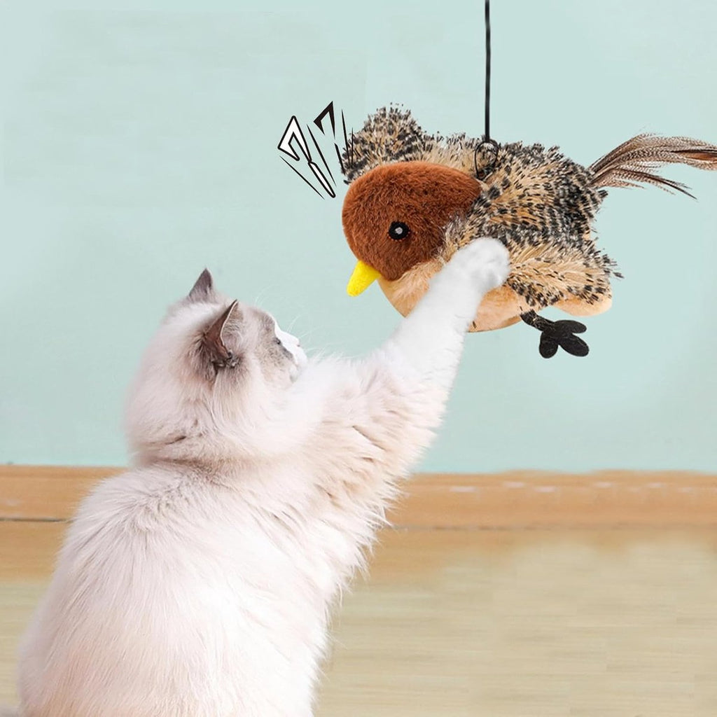 Cat Toys - Cat Toys with Catnip - Flappy Bird Cat Toy for Indoor Cats - Rechargeable - Electric Cat Toys - With Sound - Plush Sports Toy for Kittens - Pic Luxe Whiskers