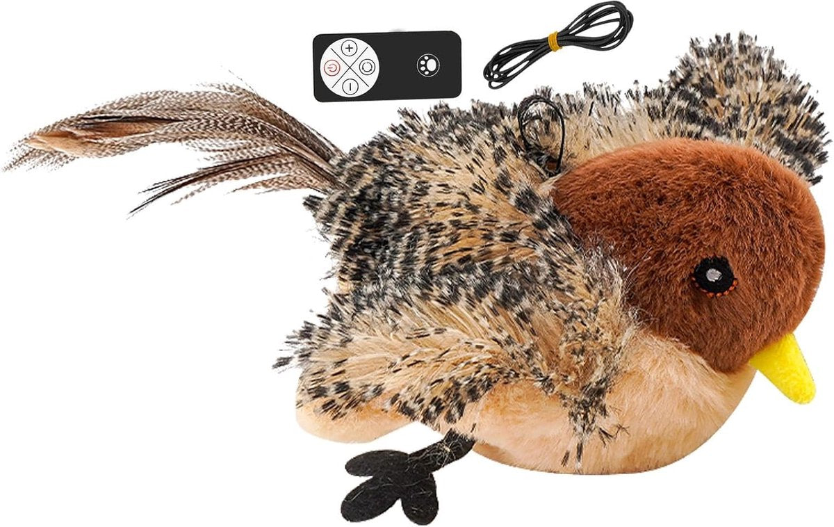 Cat Toys - Cat Toys with Catnip - Flappy Bird Cat Toy for Indoor Cats - Rechargeable - Electric Cat Toys - With Sound - Plush Sports Toy for Kittens - Pic Luxe Whiskers