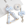 Nylon Houndstooth Dog Leash Cat Harness Blue 1.0cm 1.0cm recommend 1.50 kg-3.50 kg - Luxe Whiskers