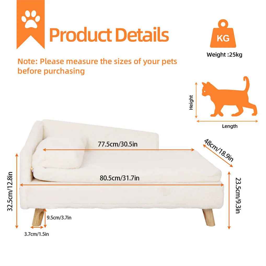 Raised Cat Bed - Medium 80x50x39cm - Luxe Whiskers