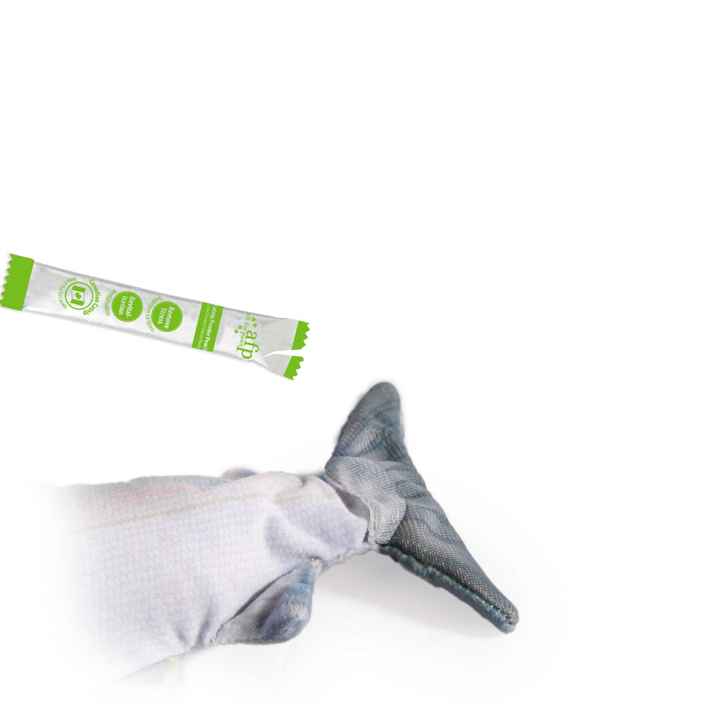 Jittering Sardine Cat Toy Flopping Dancing Fish + Catnip Silvervine Electric USB - Luxe Whiskers
