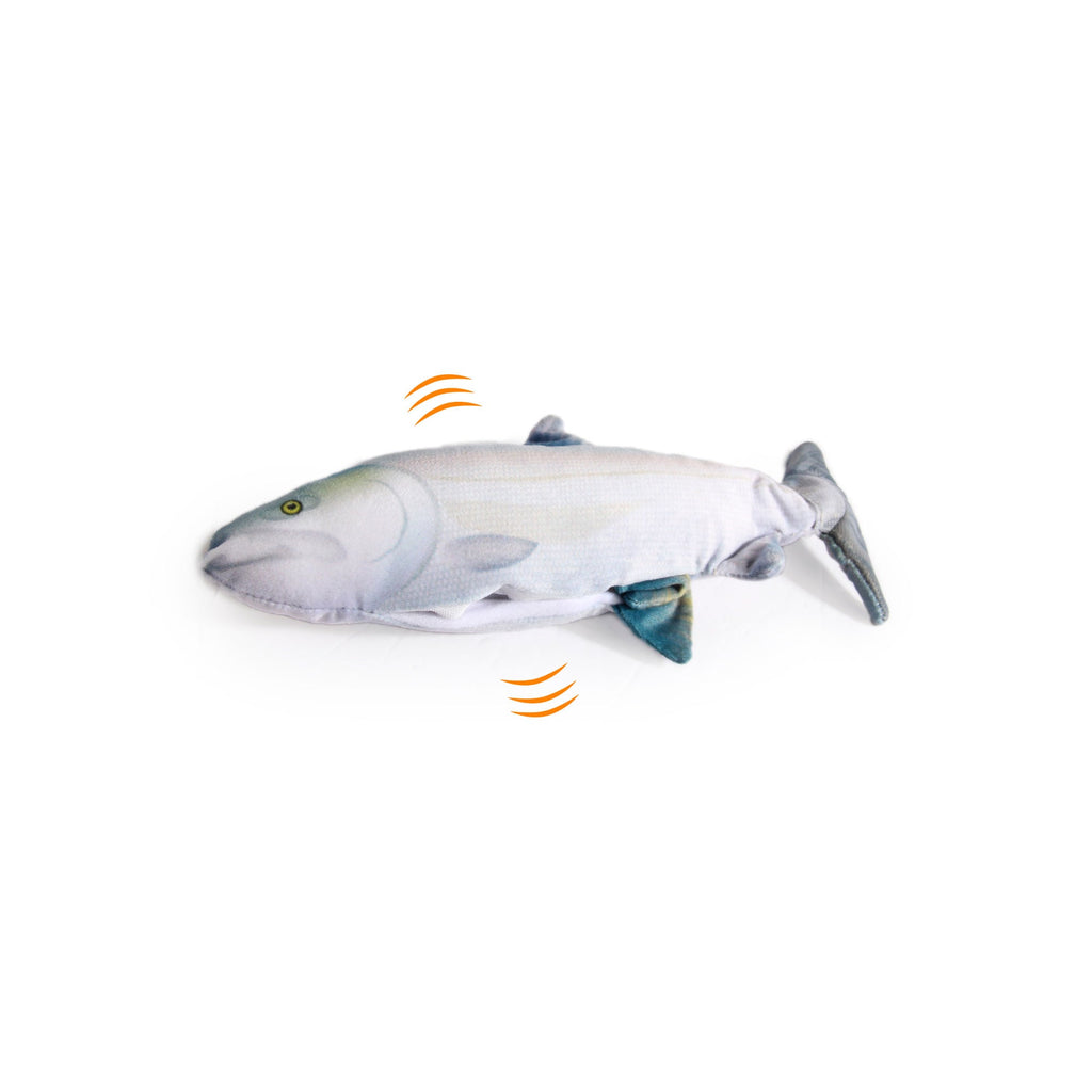 Jittering Sardine Cat Toy Flopping Dancing Fish + Catnip Silvervine Electric USB - Luxe Whiskers