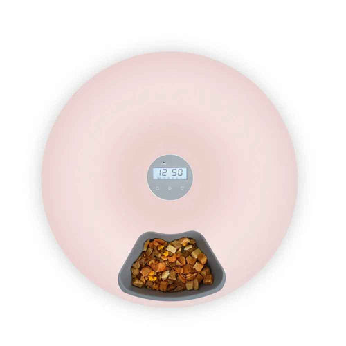 6 Meal Automatic Cat Food Feeder - Pink - Luxe Whiskers