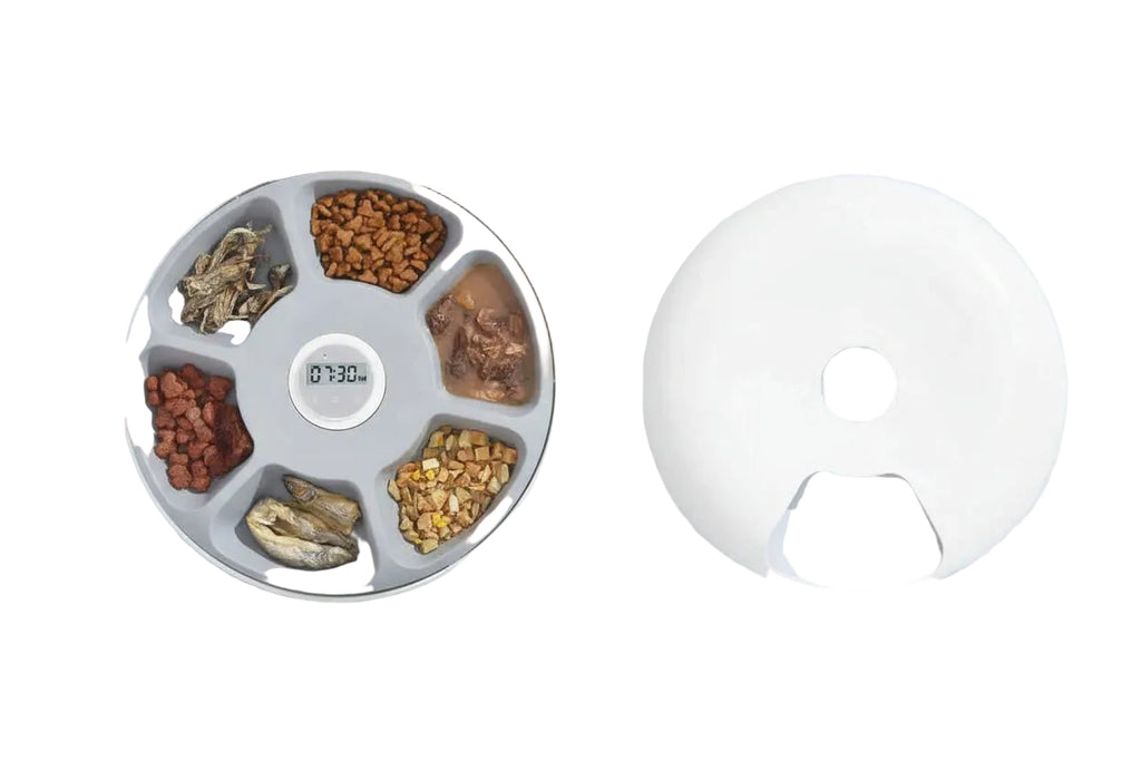 6 Meal Automatic Cat Food Feeder - Pink - Luxe Whiskers