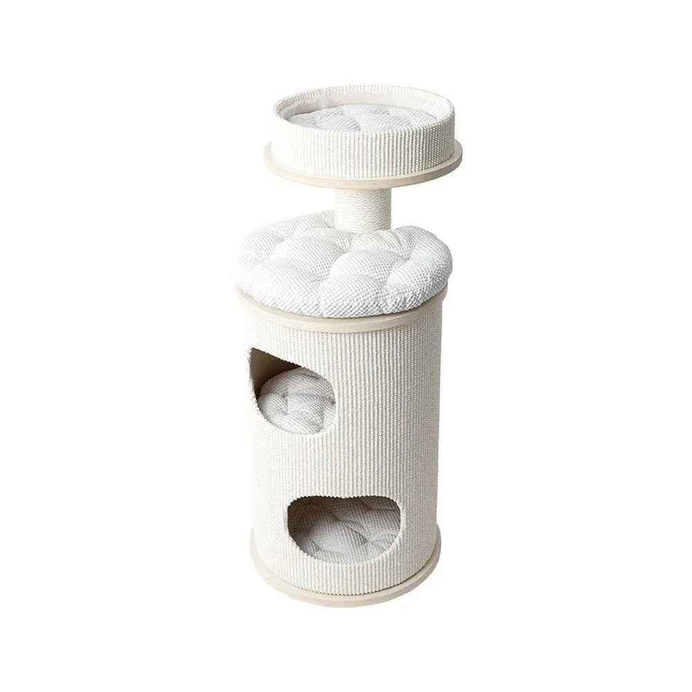 HONEYPOTCAT PURRING Multi-Level Sisal Barrel Cat Tower - 95cm - Luxe Whiskers