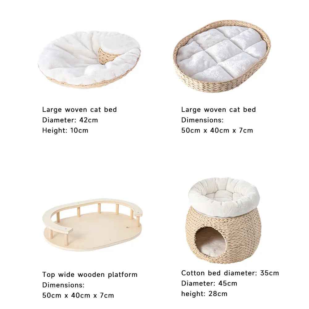 HONEYPOTCAT Cosy Woven Cat Perch - 141.5 cm - Luxe Whiskers