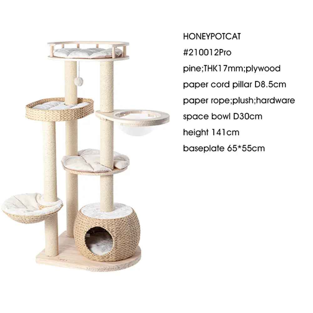 HONEYPOTCAT Cosy Woven Cat Perch - 141.5 cm - Luxe Whiskers
