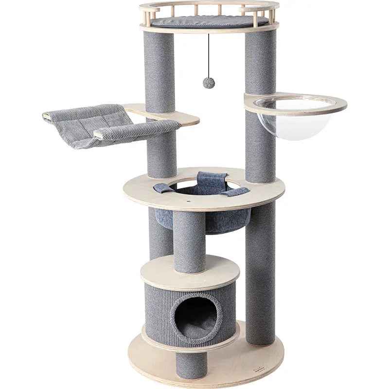 HONEYPOTCAT Majestic Reinforced Multi-Level Cat Tree With Hammock - 168cm - Luxe Whiskers