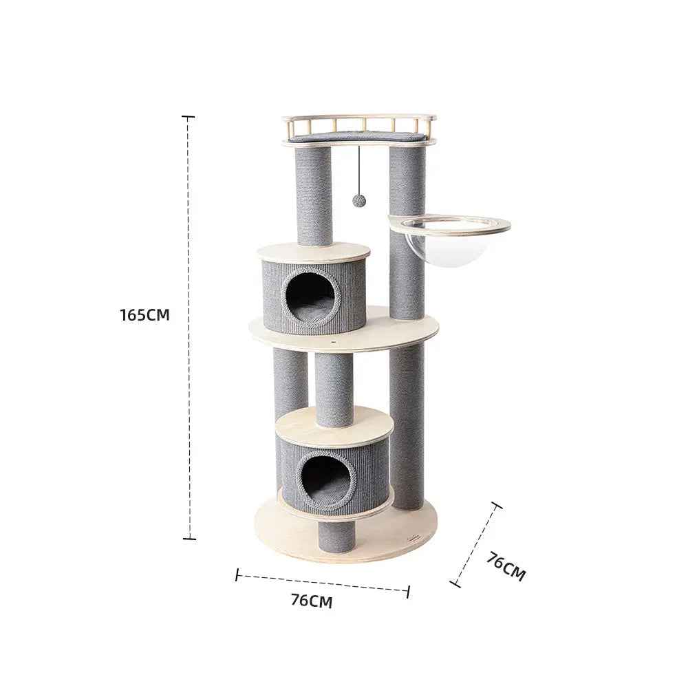 HONEYPOTCAT Majestic Reinforced Multi-Level Cat Tree - 165cm - Luxe Whiskers