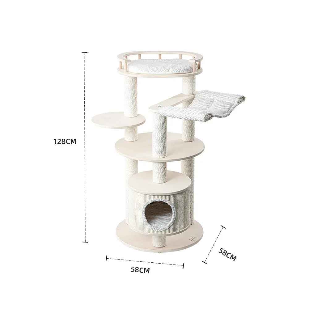 HONEYPOTCAT Enduring Sisal & Wood Tree - 128cm - Luxe Whiskers