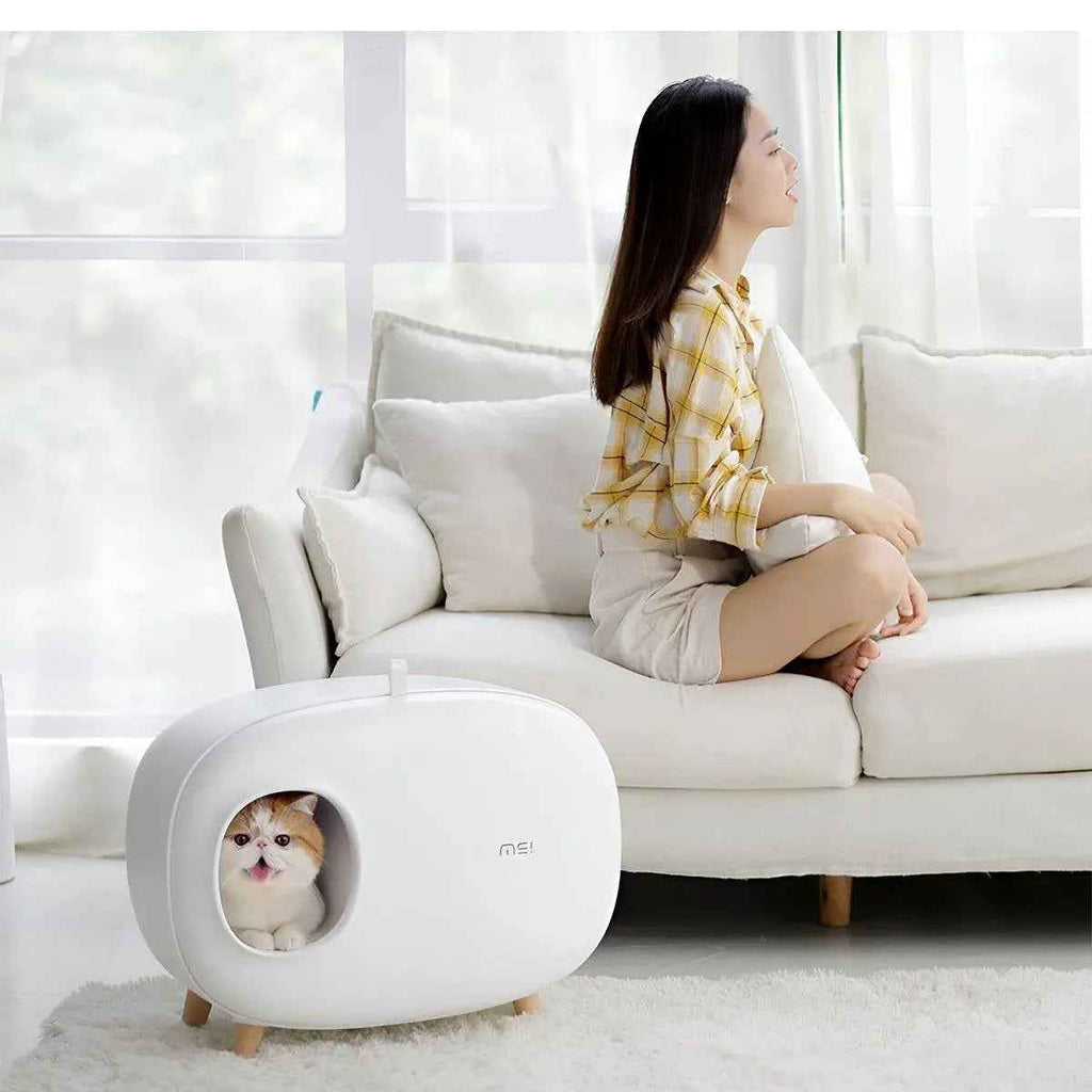 Modern Semi-closed Cat Litter Box - Green - Luxe Whiskers