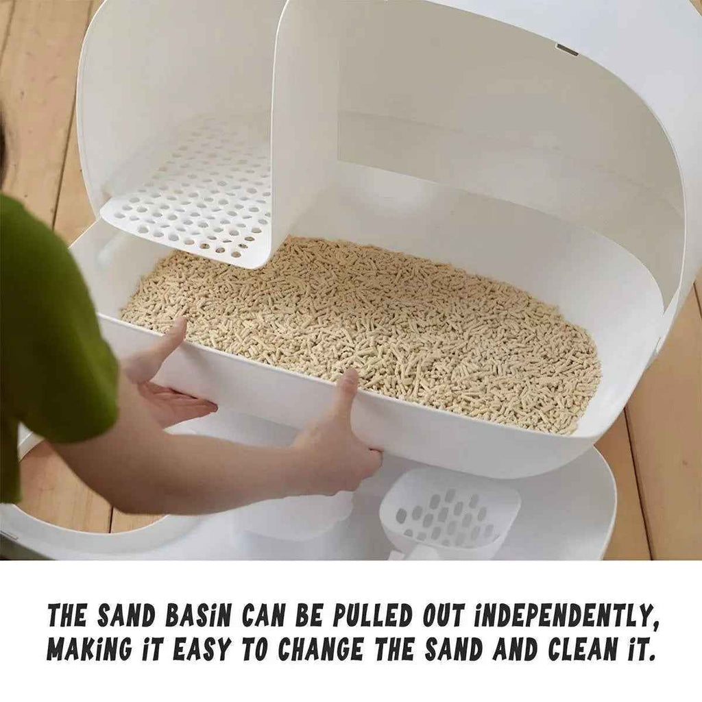 Modern Semi-closed Cat Litter Box - Green - Luxe Whiskers