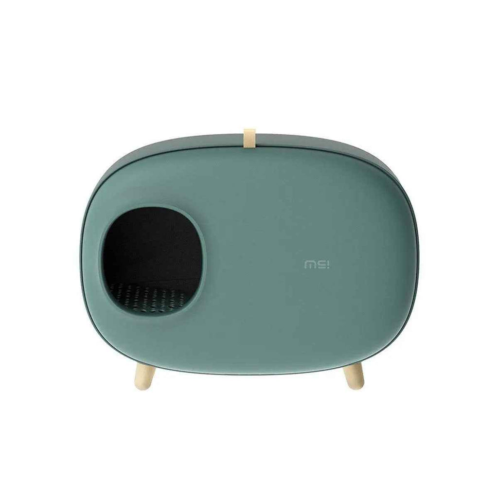 Modern Semi-closed Cat Litter Box - Green - Luxe Whiskers