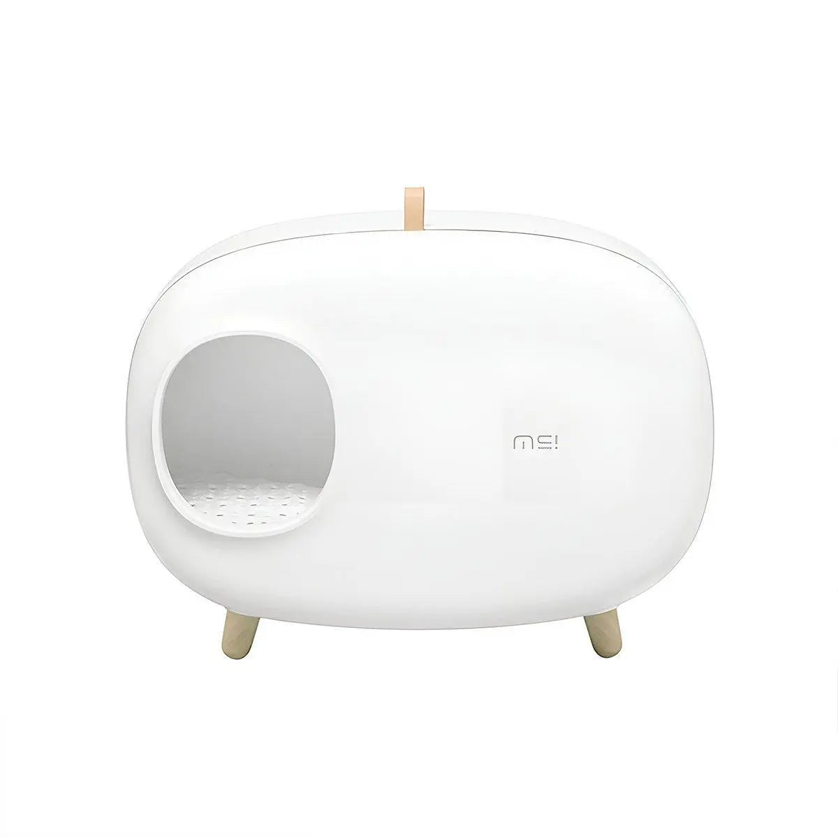 Modern Cat Litter Box Semi-closed - White - Luxe Whiskers