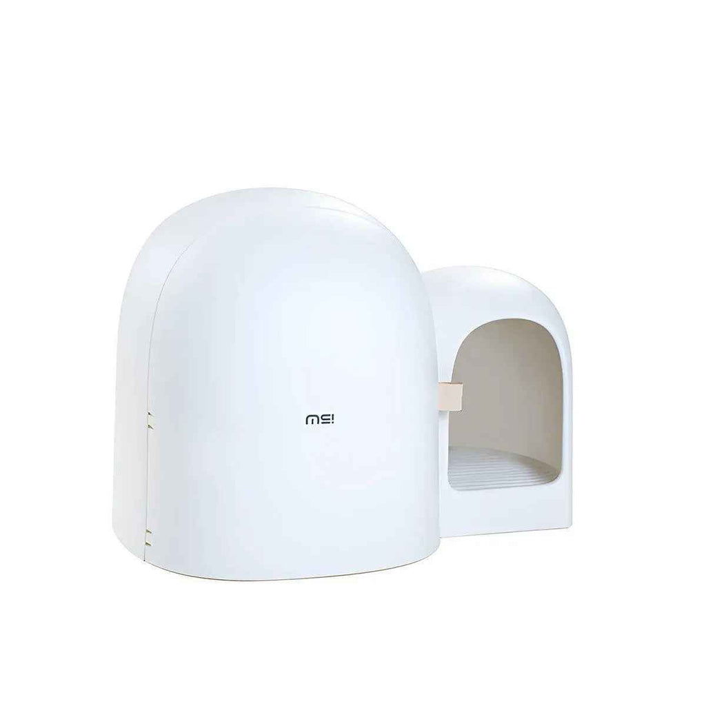 Fully Enclosed Anti-Splash Litter Box - White - Luxe Whiskers