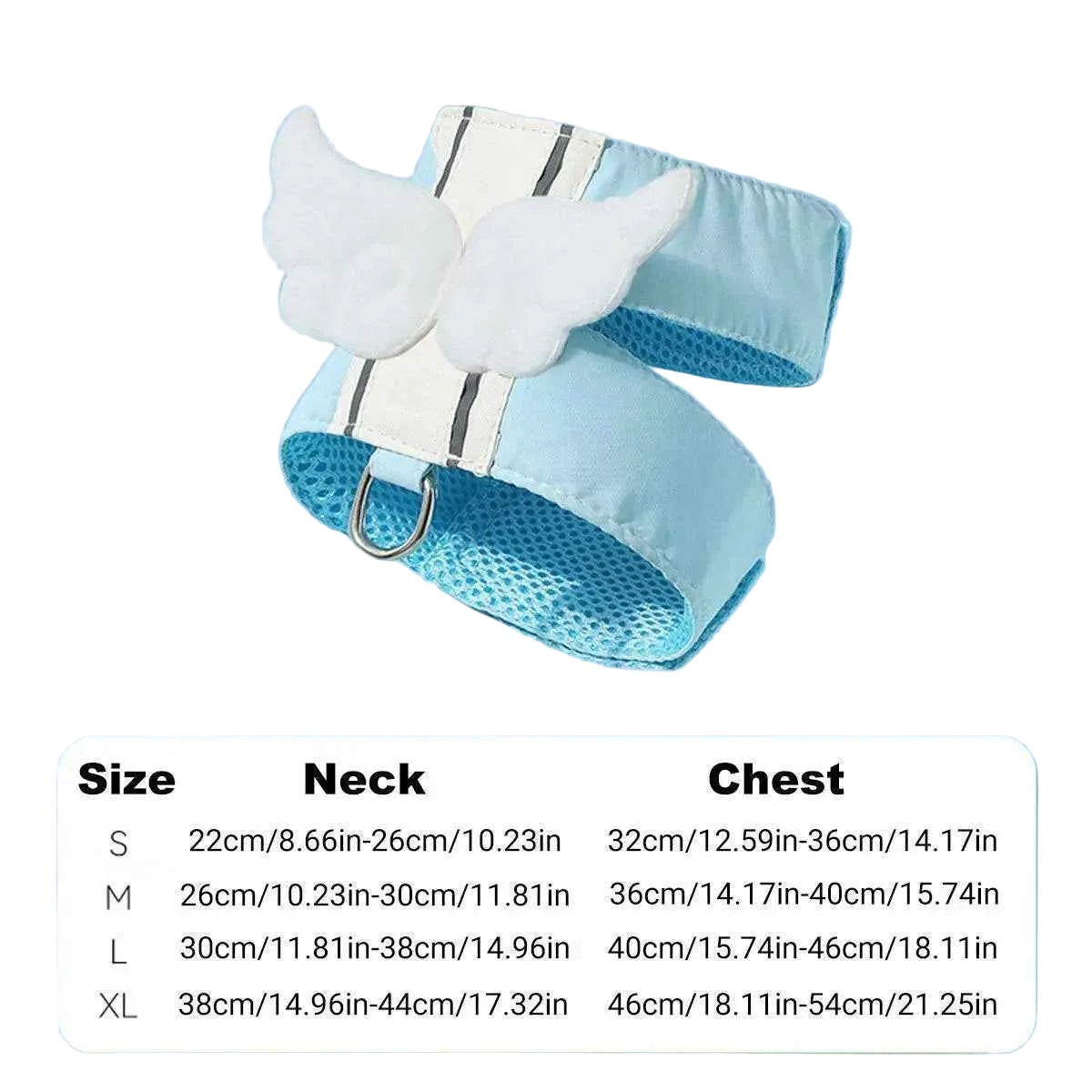 Angel Wings Cat Harness Set - Blue-S - Luxe Whiskers