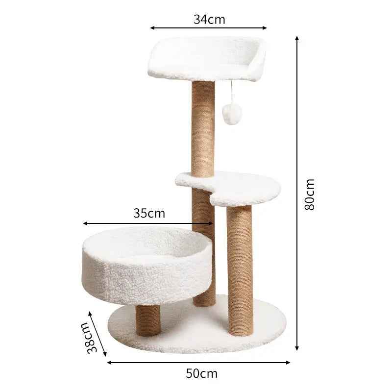 Modern Cat Tree Tower with Cozy Perches - 80cm - Luxe Whiskers