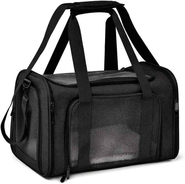 Pet Carrier Travel Bag - Black - Luxe Whiskers