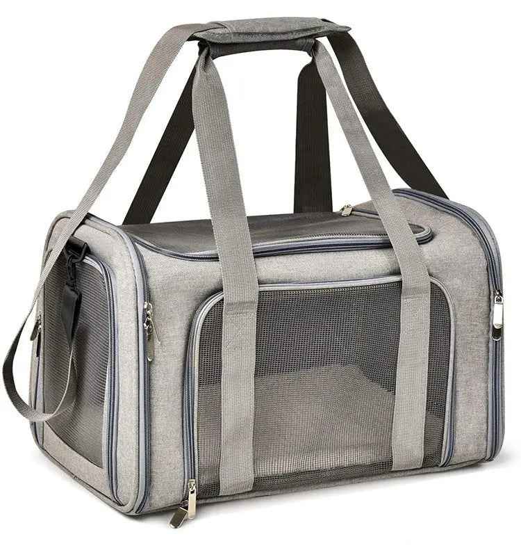 Cat Carrier Travel Bag - Grey - Luxe Whiskers