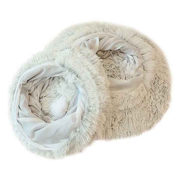 2-in-1 Dark Cat Bed with Cozy Hidden Tunnel - Grey - Luxe Whiskers