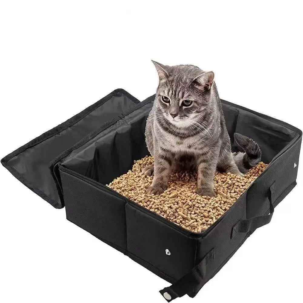 Portable Cat Litter Box - Black - Luxe Whiskers