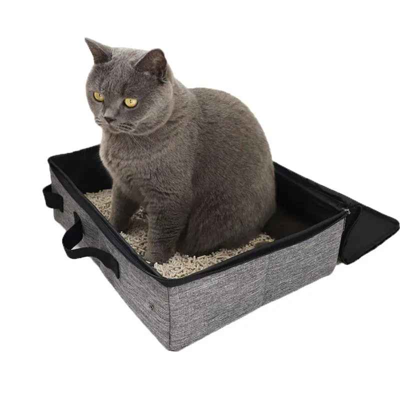 Portable Cat Litter Box - Grey - Luxe Whiskers