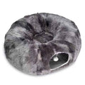 2-in-1 Dark Cat Bed with Cozy Hidden Tunnel - Dark Grey - Luxe Whiskers