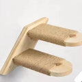 2-Tier Solid Wood Wall-Mounted Cat Climbing Ladder - Vertical Jumping Steps for Indoor Cats with Installation Kit Luxe Whiskers