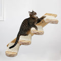 4-Tier Solid Wood Wall-Mounted Cat Climbing Ladder - Vertical Jumping Steps for Indoor Cats with Installation Kit Luxe Whiskers