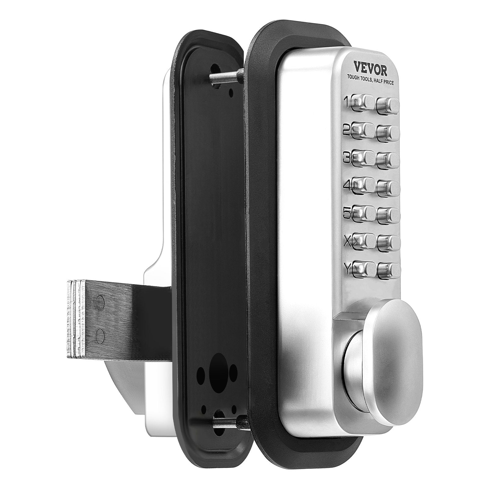 Mechanical Keyless Entry Door Lock, 14 Key Mechanical Door Lock, Mechanical Keypad Door Lock with Adjustable Thumb Knob, Single-Side Zinc Alloy Waterproof Keyless Gate Lock, for Home Office Luxe Whiskers
