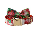 Red Floral Cat Collar - Luxe Whiskers